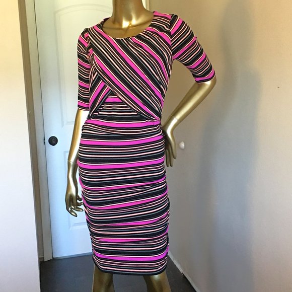 LIZ LANGE) MATERNITY 3/4 Sleeve Stretch Dress - Picture 2 of 9